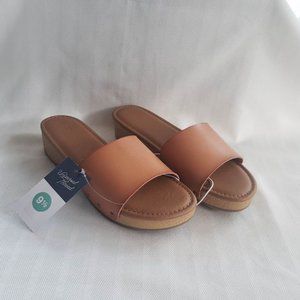 Universal Thread Kora Faux Wood Bottom Sandals Clogs - Womens size 9.5-NEW